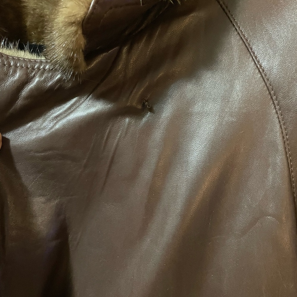 Vintage Lambskin mink fur trench Sold as is. - Picture 5 of 11